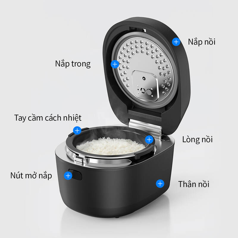 Nồi cơm điện cao tần LocknLock 1.2L chống tràn, giữ ấm 24 giờ EJR586BLK, , large image number null